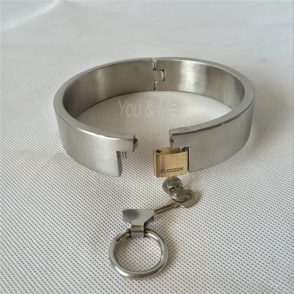Stainless Steel Lockable Slave Neck Collar Handcuff Wrist Ankle Cuffs Bdsm Fetish Bondage Restraint Adult Sex Toys For Couples