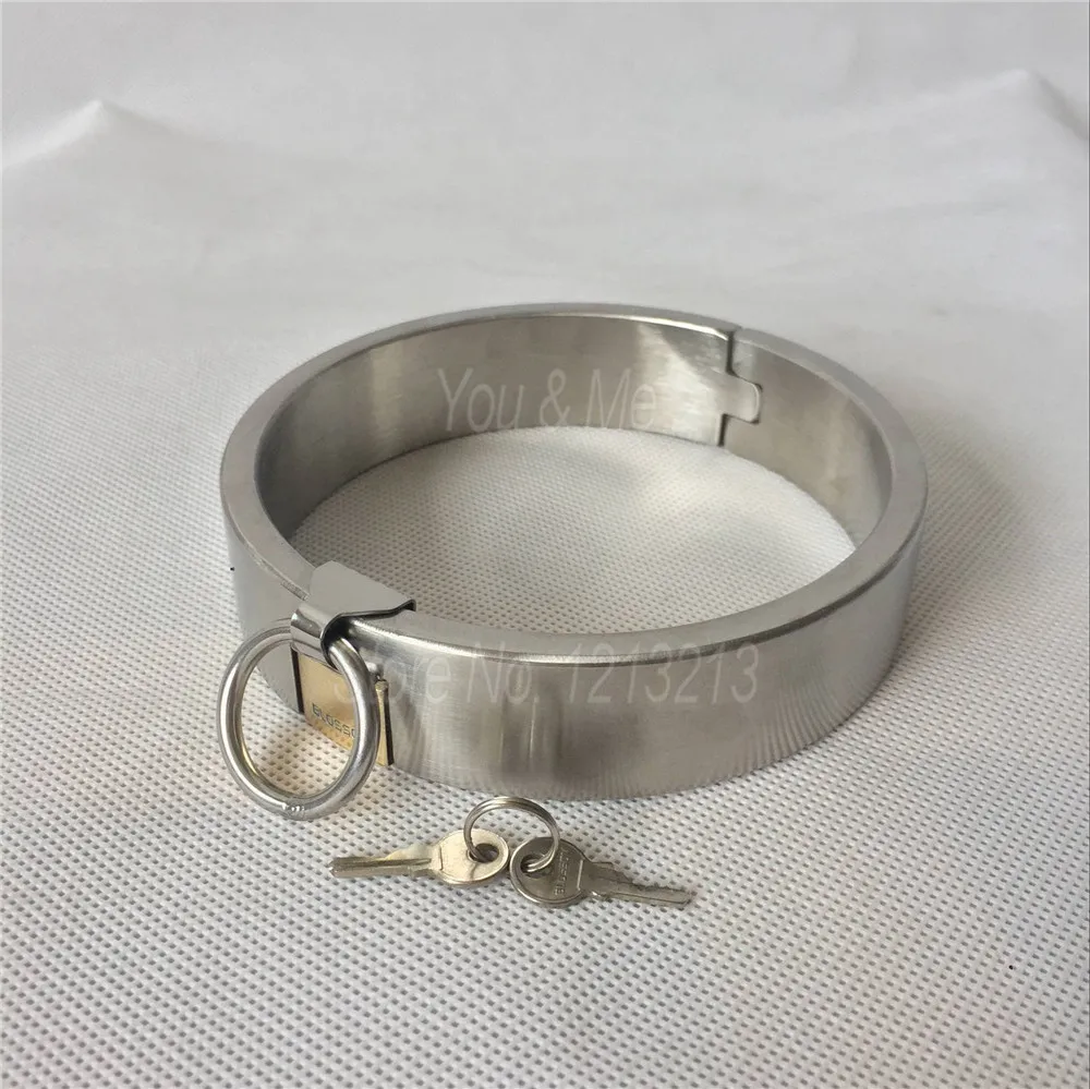 Stainless Steel Lockable Slave Neck Collar Handcuff Wrist Ankle Cuffs Bdsm Fetish Bondage Restraint Adult Sex Toys For Couples