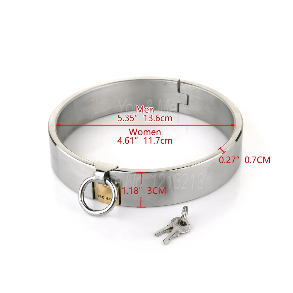 Stainless Steel Lockable Slave Neck Collar Handcuff Wrist Ankle Cuffs Bdsm Fetish Bondage Restraint Adult Sex Toys For Couples