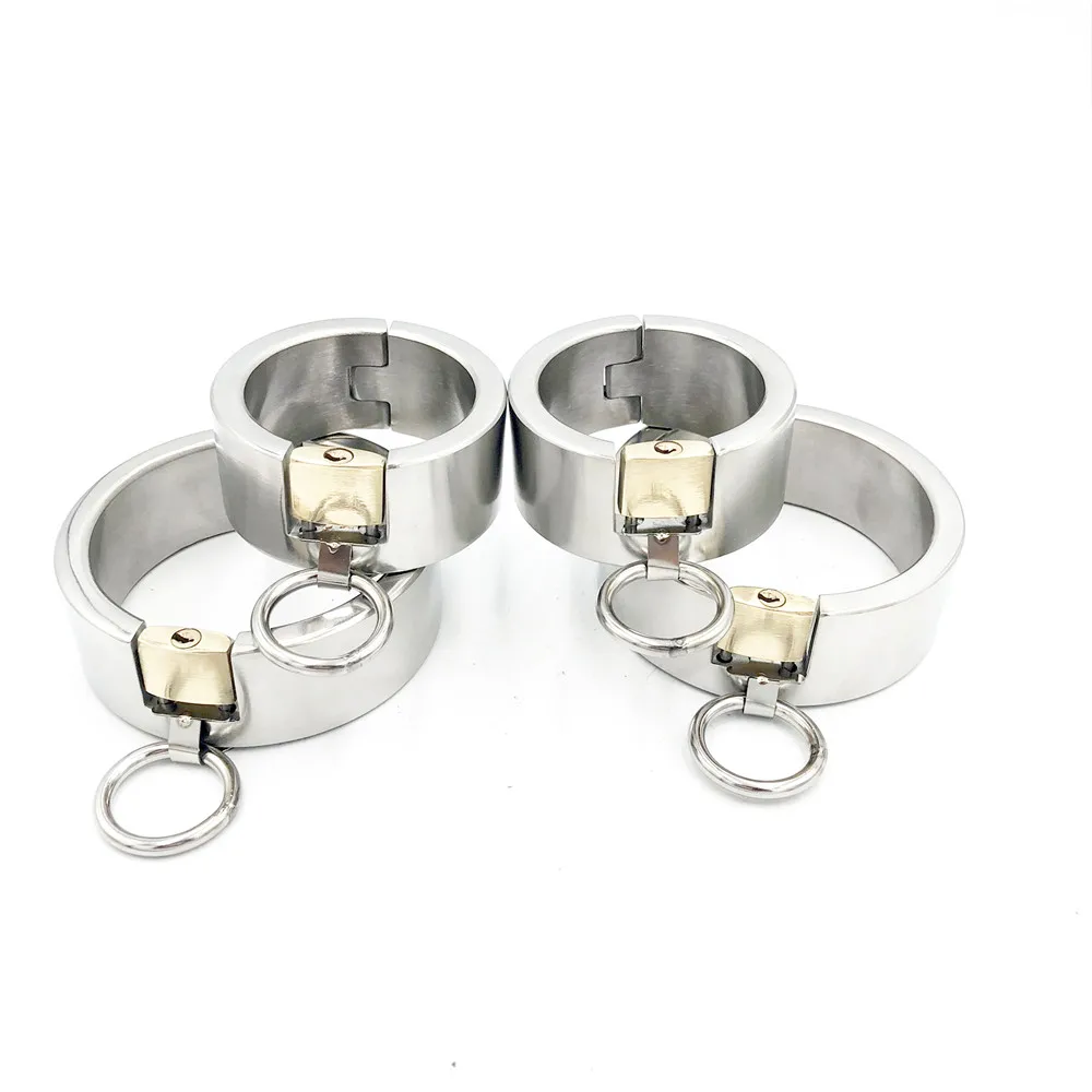 Stainless Steel Slave Restraint Neck Collar Handcuffs Wrist Ankle Cuffs Fetish Bdsm Bondage Gear Adult Game Sex Toys For Couples Stainless Steel Slave Restraint Neck Collar Handcuffs Wrist Ankle Cuffs Fetish Bdsm Bondage Gear Adult Game Sex Toys For Couples