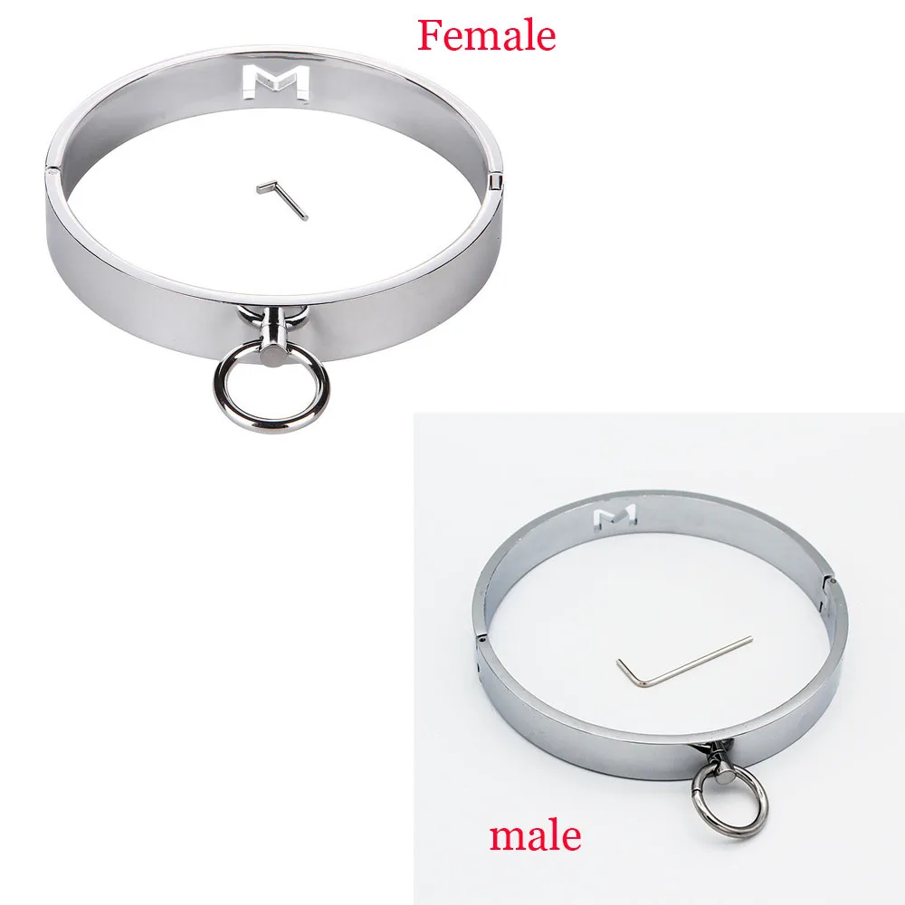 Metal Handcuffs Wrist Ankle Cuffs Locking Neck Collar Posturte Slave Bondage SM Spreader Bar Shackles Adult Sex Toys Men Women