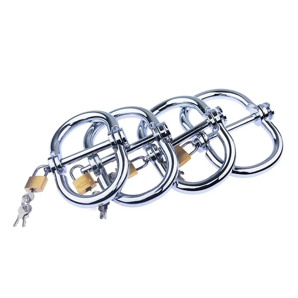 Metel Handcuffs Wrist Ankle Cuffs Slave Lockable Chain Roleplay Toy BDSM Slave Stainless Steel Shackles SM Sex Shop