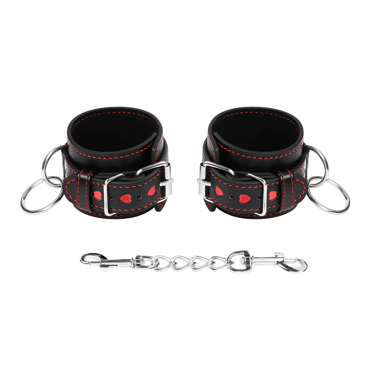 Red Heart Handcuffs Sex Toys Flirt Bondage Boutique Leather Soft Harness BDSM Game Wrist Ankle Restraints Slave Fetish Lover