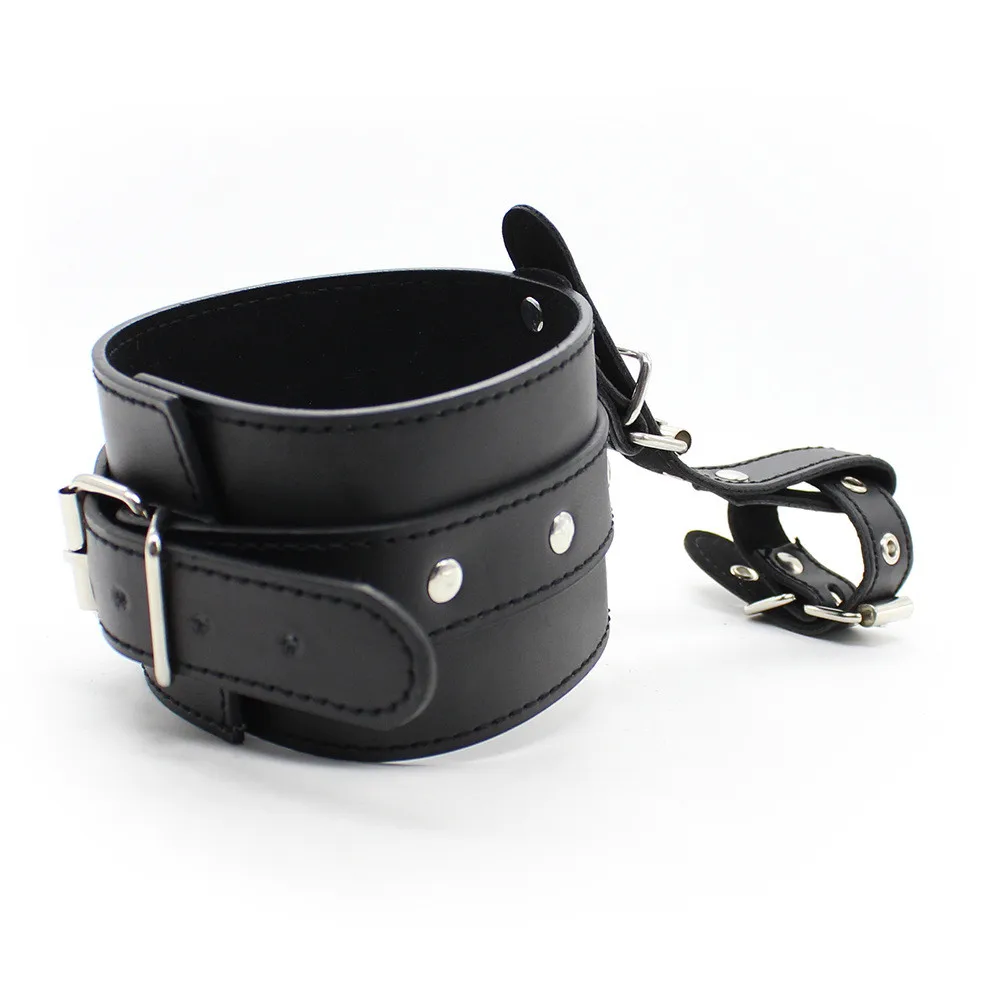 Leather Hand Wrist Thumbs Cuffs Binding Belt Slave Bdsm Bondage Cosplay Ankle Wrist Strap with Toes Restraint Sex Toys Chastity