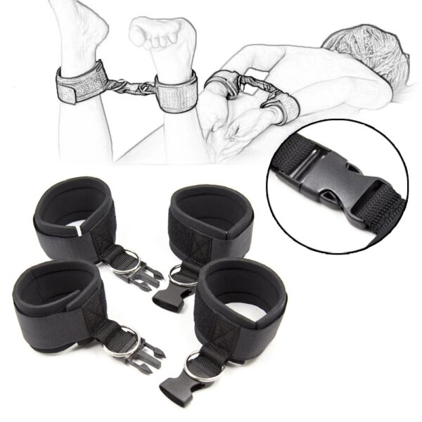 Soft Erotic Handcuffs Ankle SM Sex Toys For Couples BDSM Hand Wrist Cuffs And Open Legs Bondage Restraints Women Men Adult Games