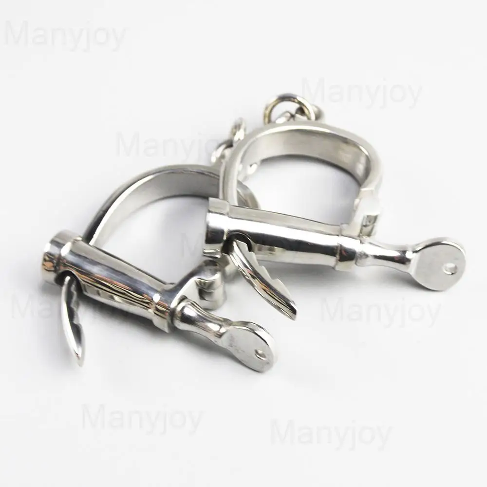 Stainless Steel Handcuffs Ankle Cuff Metal Horseshoe Wrist Cuffs Restraints Slave Shackle Bondage BDSM Sex Toy for Couple