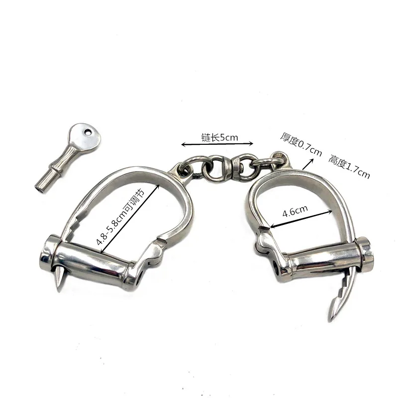 Stainless Steel Handcuffs Ankle Cuff Metal Horseshoe Wrist Cuffs Restraints Slave Shackle Bondage BDSM Sex Toy for Couple