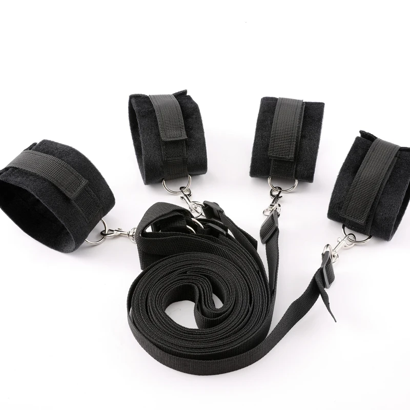 BDSM Sex Bondage Set Pack Ankle Cuffs Couples Adult Sex Toys Erotic Bondage Bed Games Handcuffs Ankle Cuff Wrist Cuff Restraints