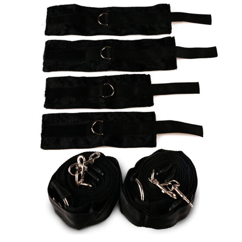 BDSM Sex Bondage Set Pack Ankle Cuffs Couples Adult Sex Toys Erotic Bondage Bed Games Handcuffs Ankle Cuff Wrist Cuff Restraints