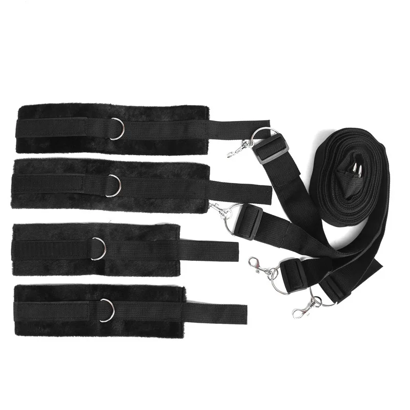 BDSM Sex Bondage Set Pack Ankle Cuffs Couples Adult Sex Toys Erotic Bondage Bed Games Handcuffs Ankle Cuff Wrist Cuff Restraints