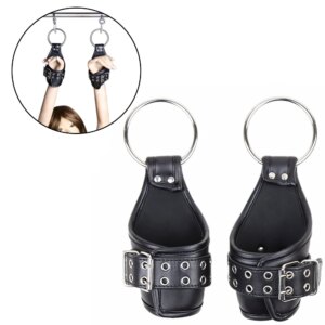 Sex Leather Ankle Wrist Suspension Cuffs Restraint BDSM Bondage Strap Keep Suspended Hanging Handcuffs for Adult Product Erotic