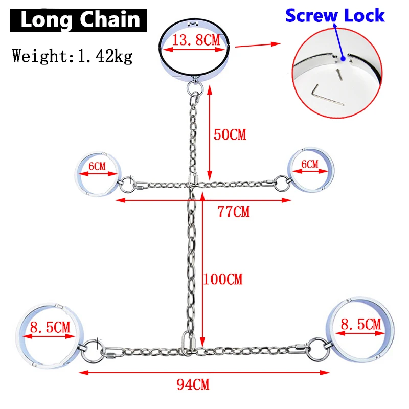 Metal Lock Shackles Female Male Handcuff Metal Ankle Cuffs Wrist Cuff For Couple BDSM Bondage Restraints Adult Game Sex Toys 18+