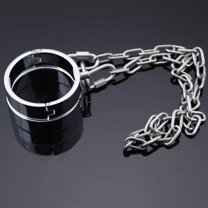 Metal Lock Shackles Female Male Handcuff Metal Ankle Cuffs Wrist Cuff For Couple BDSM Bondage Restraints Adult Game Sex Toys 18+