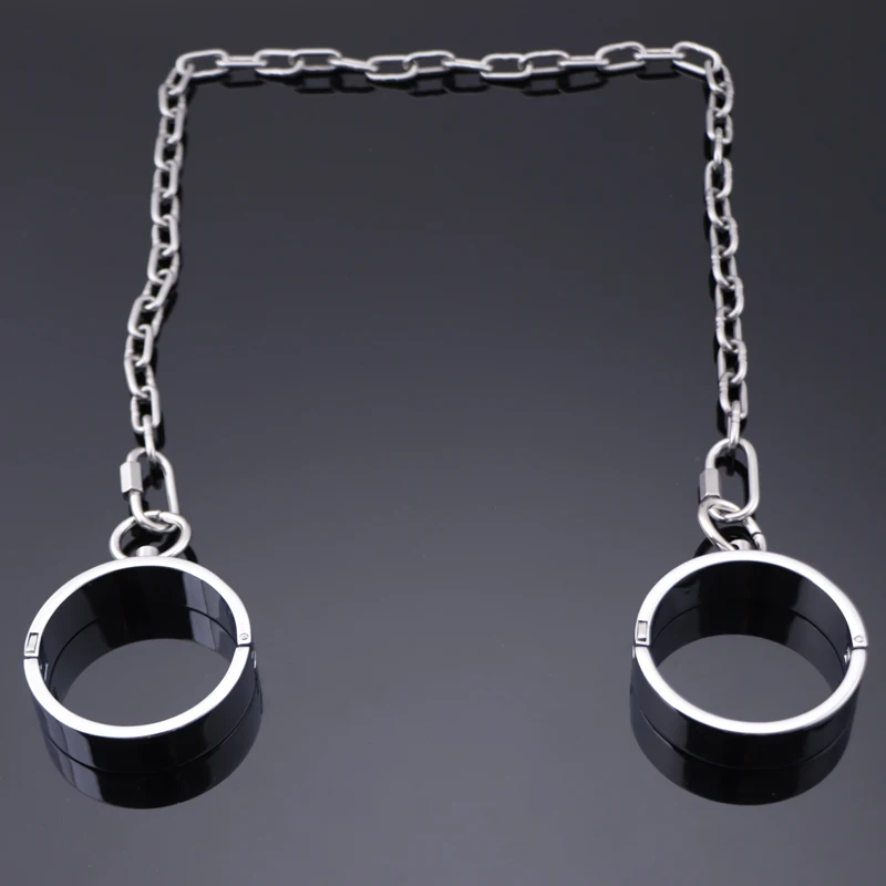 Metal Lock Shackles Female Male Handcuff Metal Ankle Cuffs Wrist Cuff For Couple BDSM Bondage Restraints Adult Game Sex Toys 18+