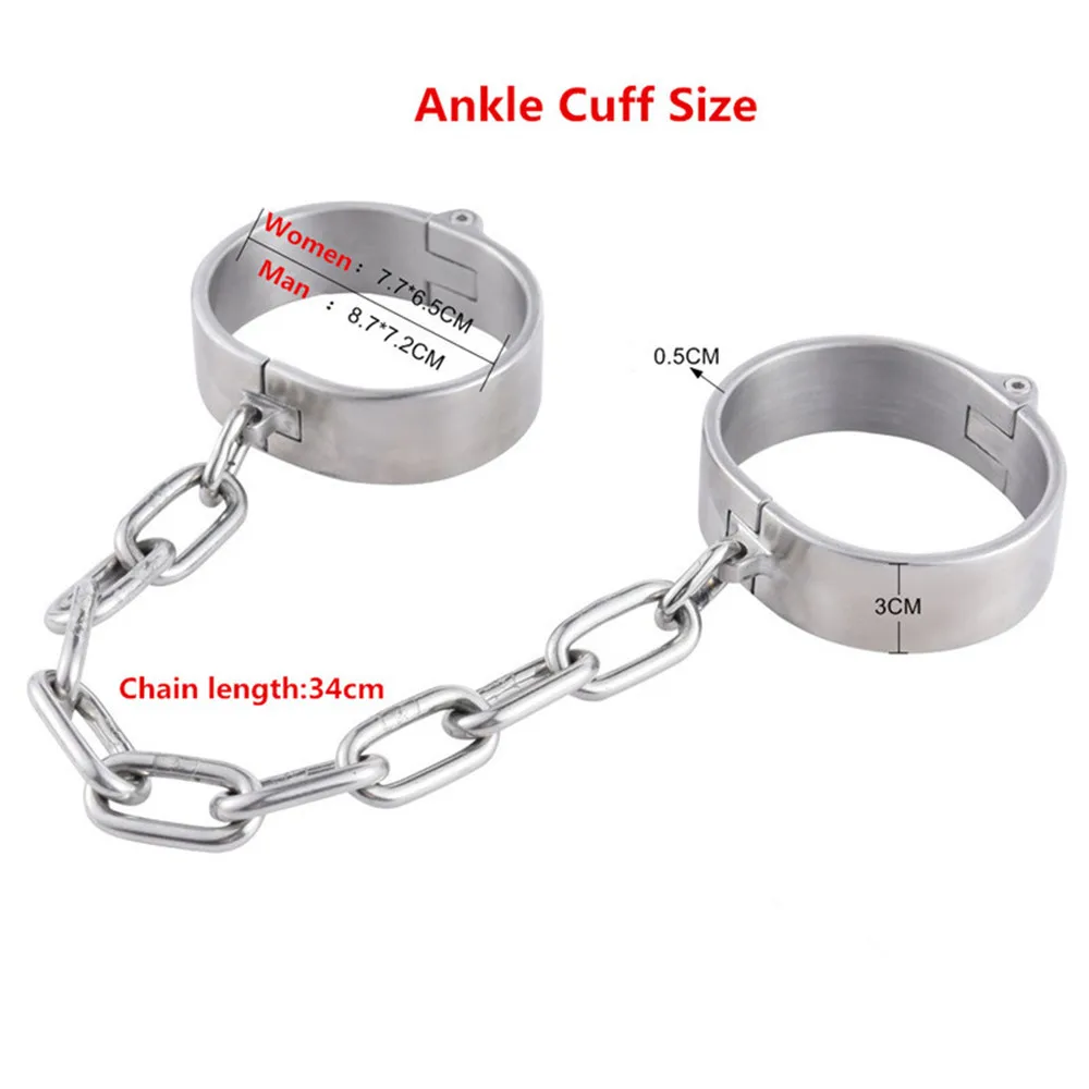 BDSM Bondage Female Male Stainless Steel Handcuff Wrist Metal Cuffs Binding Bolt Lock Gay Fetish Slave Restraints Sex Toys