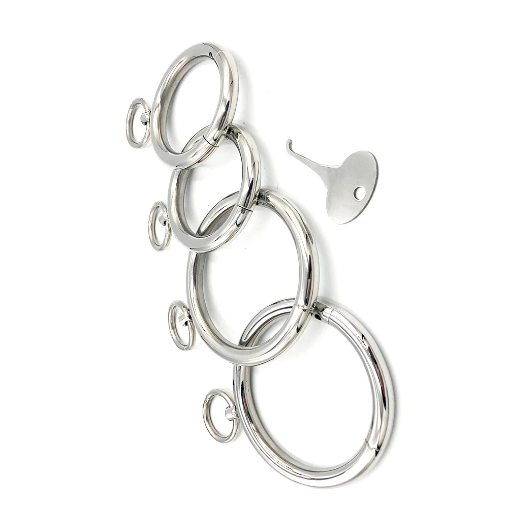 Stainless Steel Neck Collar Metal Handcuff Wrist Ankle Cuff Adult Slave Role Play BDSM Restraint Bondage Sex Toys for Women Men