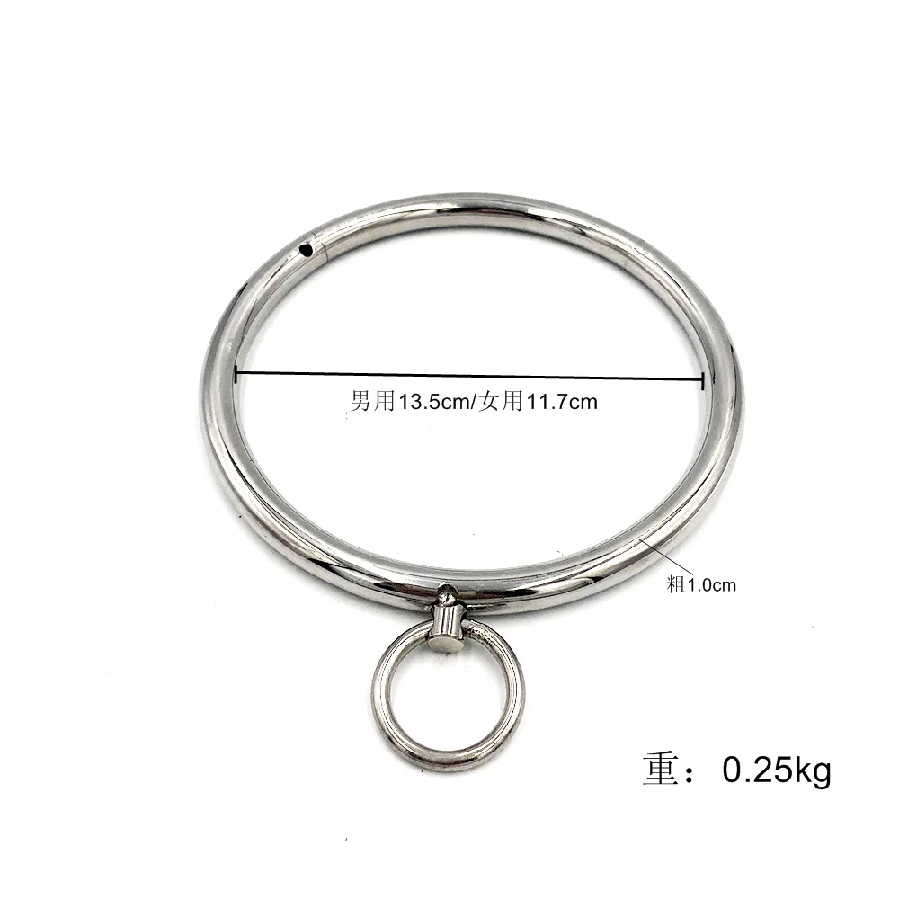 Stainless Steel Neck Collar Metal Handcuff Wrist Ankle Cuff Adult Slave Role Play BDSM Restraint Bondage Sex Toys for Women Men