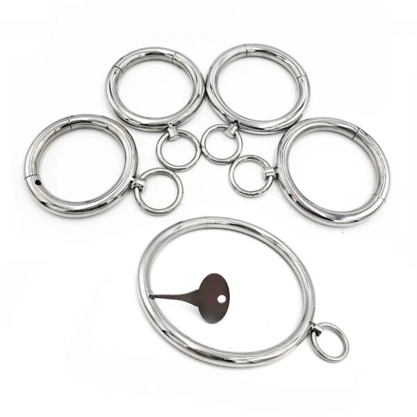 NEW Wrist Ankle Cuff Sex Toys For Women Men Metal Handcuff Stainless Steel Neck Collar Slave Role Play Restraint Bondage