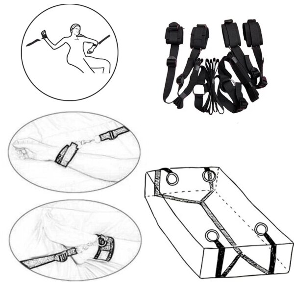 Sexshop Sex Toys For Women Couples Handcuffs Bdsm Bondage Set Under Bed Restraints Rope Strap Adult Games Wrists & Ankle Cuffs