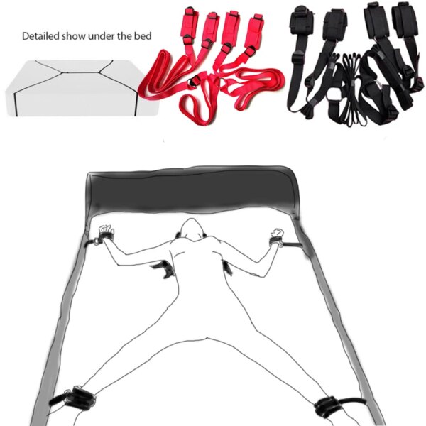 Sexshop Sex Toys For Women Couples Handcuffs Bdsm Bondage Set Under Bed Restraints Rope Strap Adult Games Wrists & Ankle Cuffs