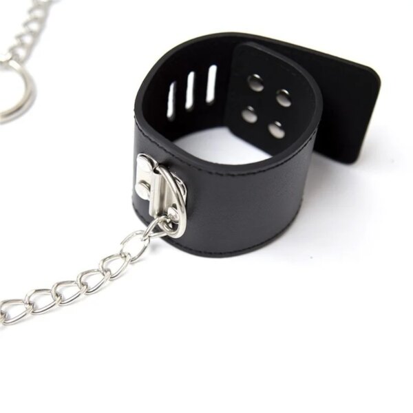 Lockable Handcuffs Neck Collar To Wrist Ankle Cuff Chain Set Body Harness Erotic Bondage Restraint Adult Game Sex Toys for Women