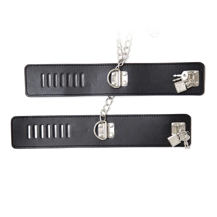 Lockable Handcuffs Neck Collar To Wrist Ankle Cuff Chain Set Body Harness Erotic Bondage Restraint Adult Game Sex Toys for Women