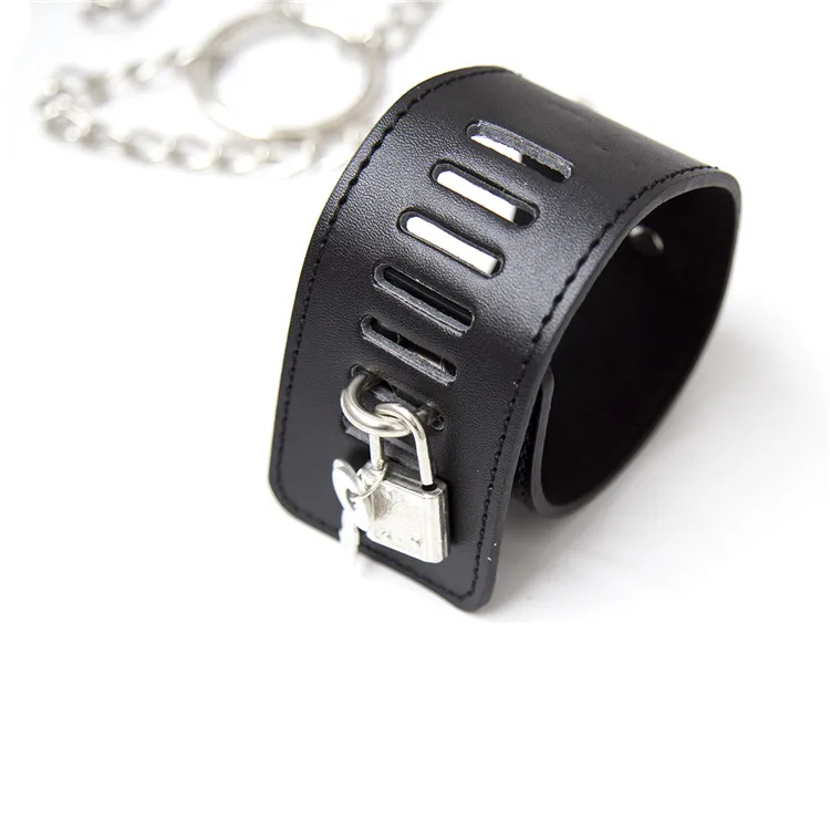 Lockable Handcuffs Neck Collar To Wrist Ankle Cuff Chain Set Body Harness Erotic Bondage Restraint Adult Game Sex Toys for Women
