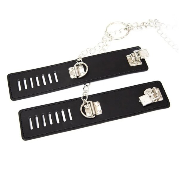 Lockable Handcuffs Neck Collar To Wrist Ankle Cuff Chain Set Body Harness Erotic Bondage Restraint Adult Game Sex Toys for Women