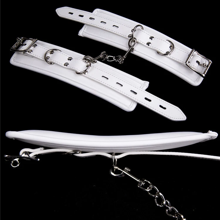 PU Leather Padded Handcuffs Wrist Ankle Cuffs Restraint BDSM Flirting Bondage Slave Adult Game Erotic Sex Toys for Couples