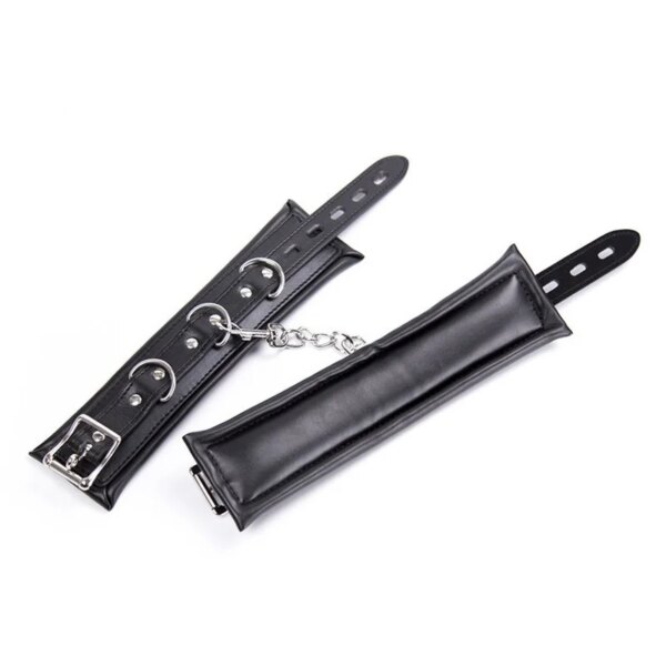 PU Leather Padded Handcuffs Wrist Ankle Cuffs Restraint BDSM Flirting Bondage Slave Adult Game Erotic Sex Toys for Couples