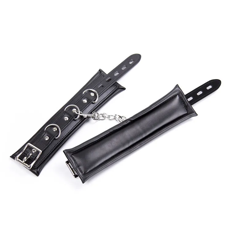 PU Leather Padded Handcuffs Wrist Ankle Cuffs Restraint BDSM Flirting Bondage Slave Adult Game Erotic Sex Toys for Couples