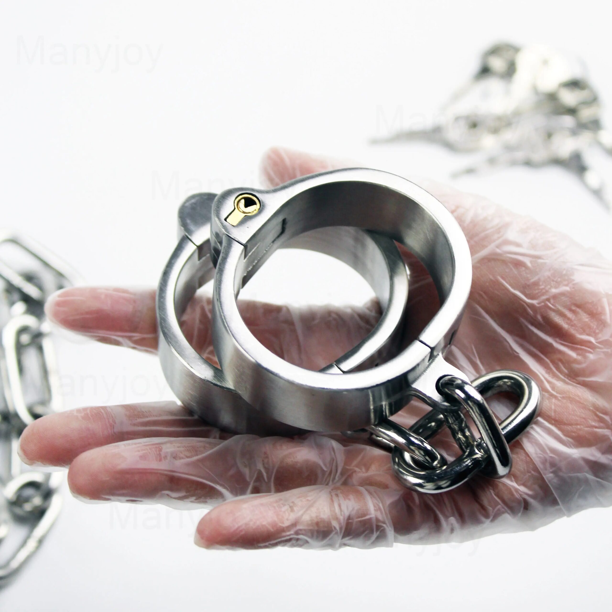 Stainless Steel Lockable Slave Neck Collar Handcuff Wrist Ankle Cuffs Bdsm Bondage Restraint Adult Game Sex Toys for Couples