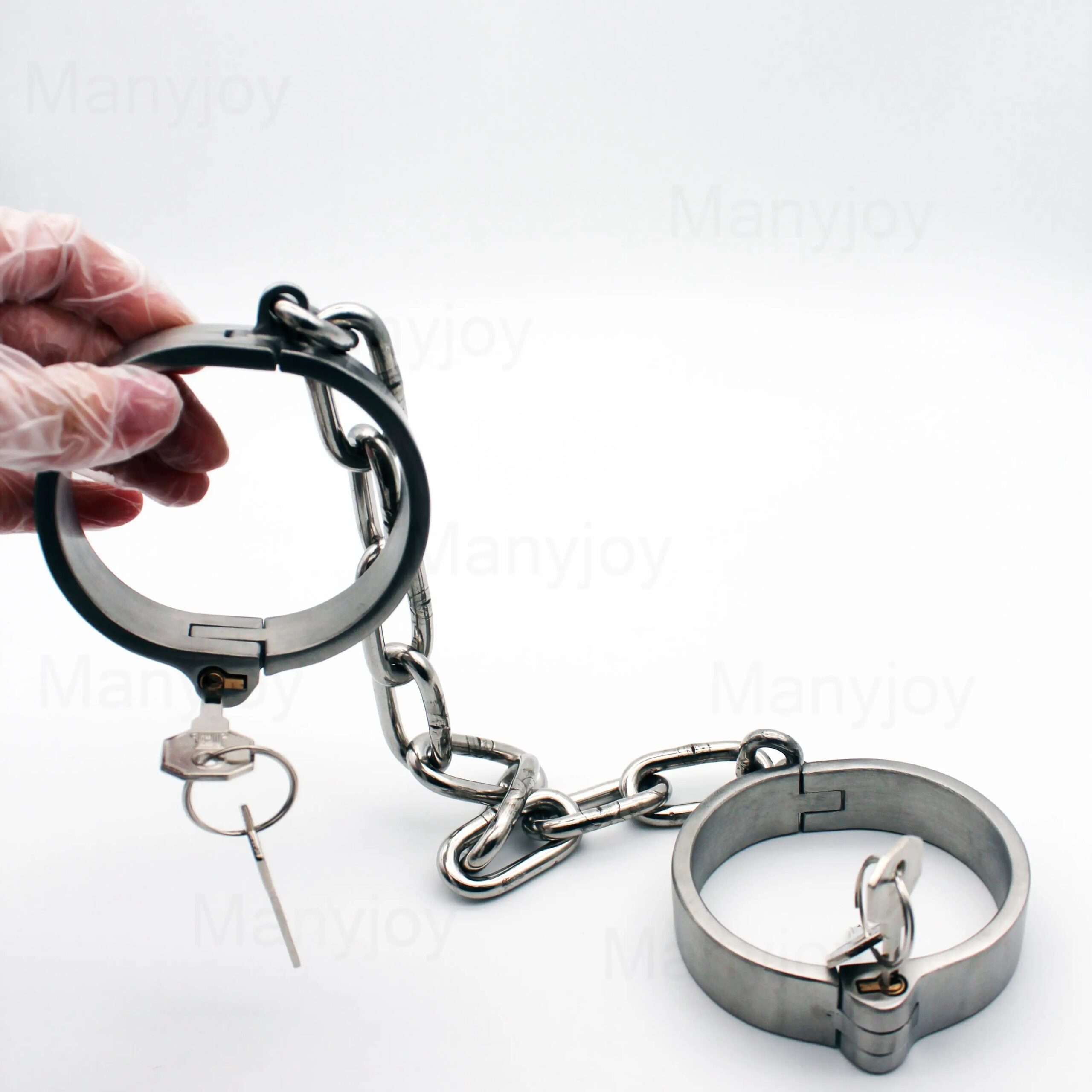 Stainless Steel Lockable Slave Neck Collar Handcuff Wrist Ankle Cuffs Bdsm Bondage Restraint Adult Game Sex Toys for Couples