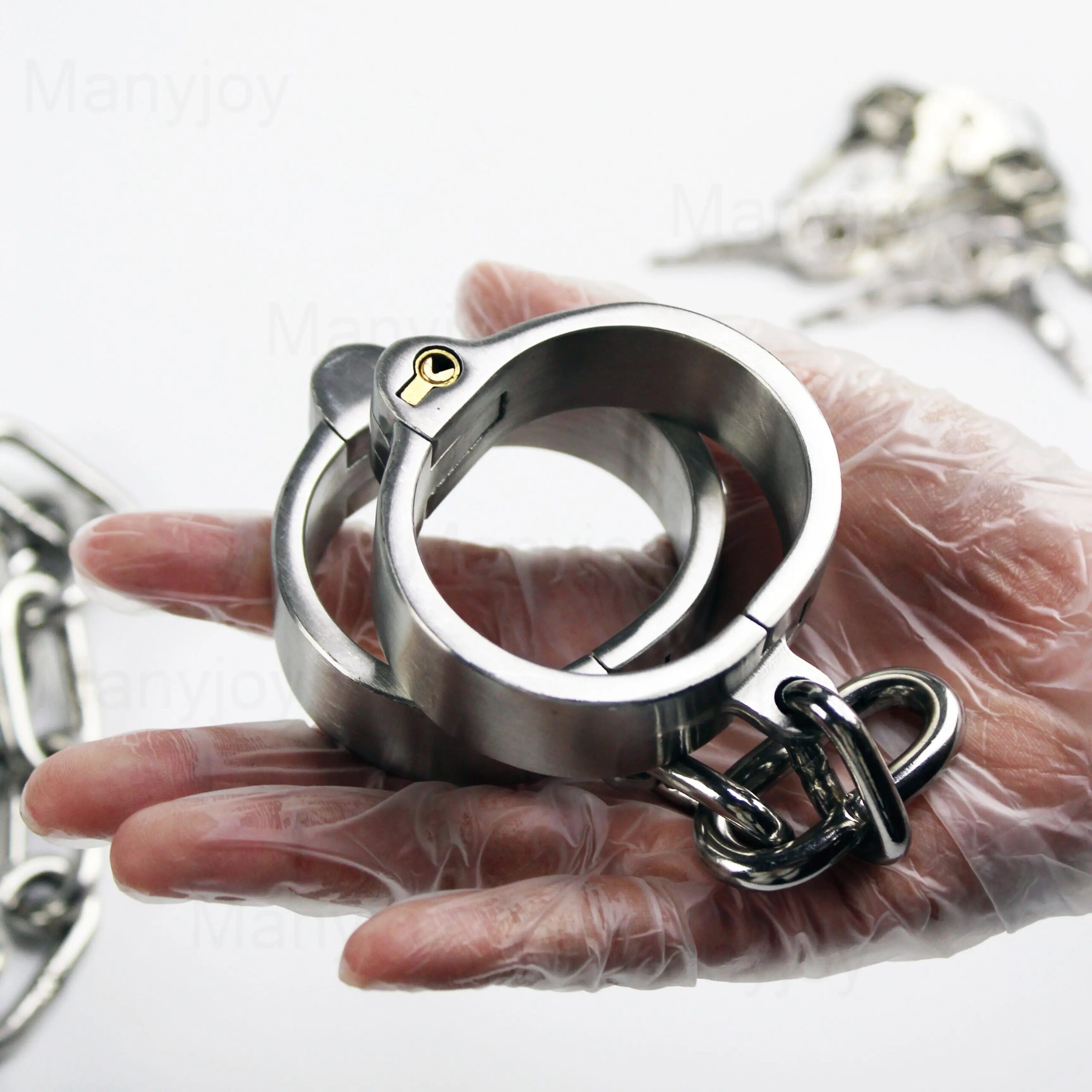 Stainless Steel Lockable Slave Neck Collar Handcuff Wrist Ankle Cuffs Bdsm Bondage Restraint Adult Game Sex Toys for Couples