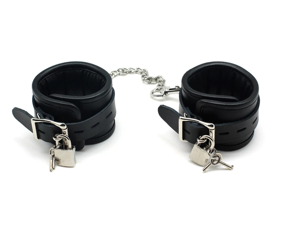 Bondage Slave Adult Toys Restraint Handcuffs Ankle Cuffs with Locking Buckles Locks Keys Leather Sex Handcuffs & Wrist Cuffs Bondage Slave Adult Toys Restraint Handcuffs Ankle Cuffs with Locking Buckles Locks Keys Leather Sex Handcuffs & Wrist Cuffs