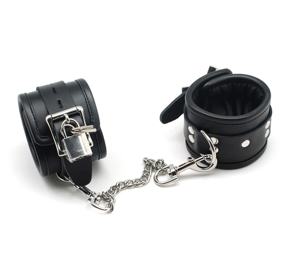 Bondage Slave Adult Toys Restraint Handcuffs Ankle Cuffs with Locking Buckles Locks Keys Leather Sex Handcuffs & Wrist Cuffs Bondage Slave Adult Toys Restraint Handcuffs Ankle Cuffs with Locking Buckles Locks Keys Leather Sex Handcuffs & Wrist Cuffs