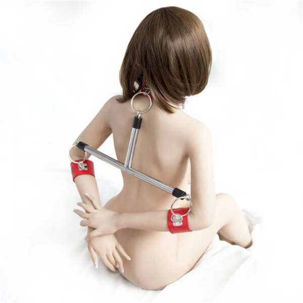 BDSM Bondages Handcuffs&Collar,Leather Wrist To Neck T-Bar Restraints ,Erotica and Sex,Sex Toys For Couples