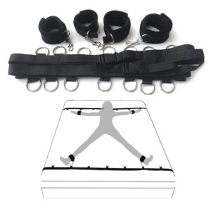 Bed Restraints Sex Bondage BDSM Kit  for Couple Handcuffs Ankle Cuffs with Adjustable Straps Bondage SM for Adult Sex Toys