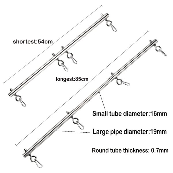 BDSM Bondage Kit Stainless Steel Extendable Spreader Bar Slave Handcuffs Ankle Cuffs Fetish Restraints Set Sex Toys for Couples