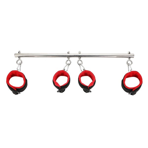 BDSM Bondage Kit Stainless Steel Extendable Spreader Bar Slave Handcuffs Ankle Cuffs Fetish Restraints Set Sex Toys for Couples