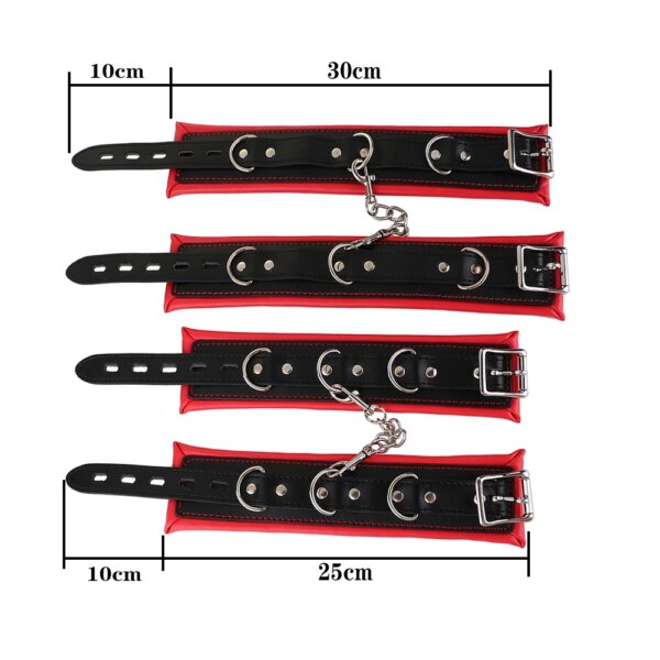 BDSM Bondage Kit Stainless Steel Extendable Spreader Bar Slave Handcuffs Ankle Cuffs Fetish Restraints Set Sex Toys for Couples