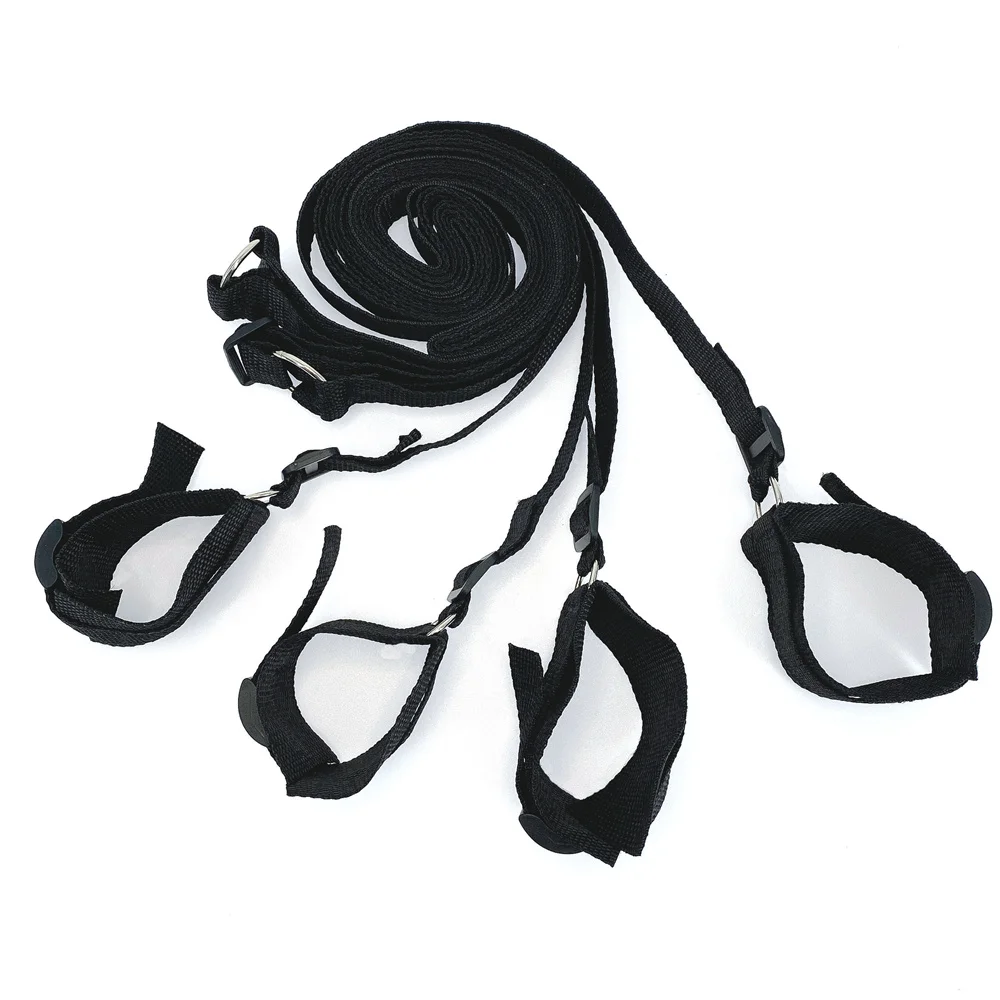 Bdsm Bed Bandages Restraints Handcuffs Open Leg Bdsm Bondage Set Ankle Cuffs Rope Strap Adult Fetish Sex Toys for Woman Couples