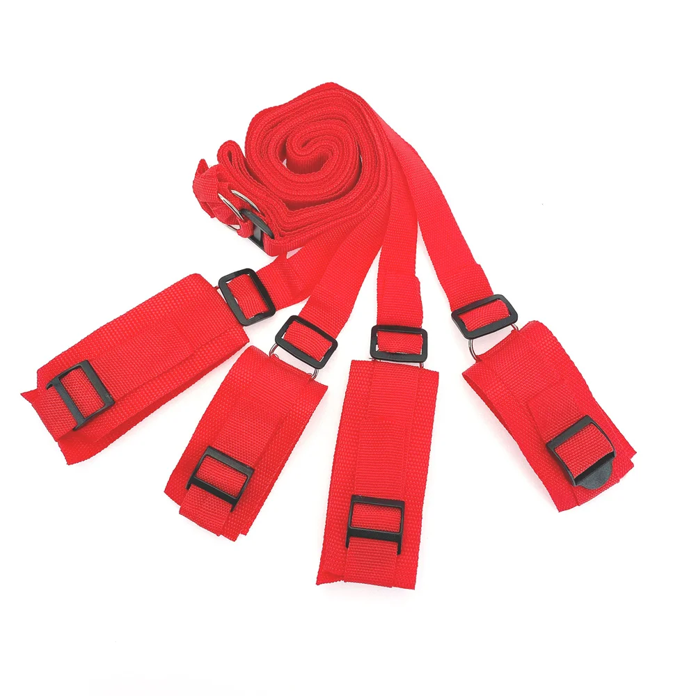 Bdsm Bed Bandages Restraints Handcuffs Open Leg Bdsm Bondage Set Ankle Cuffs Rope Strap Adult Fetish Sex Toys for Woman Couples