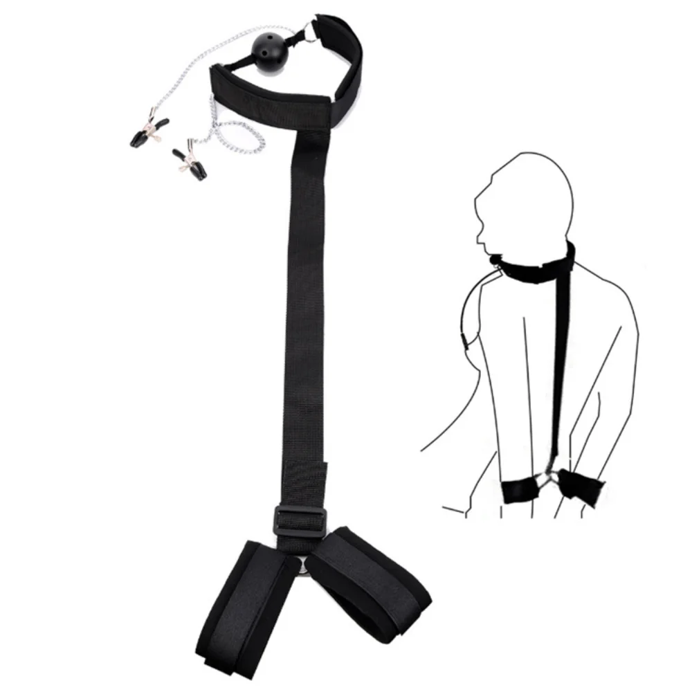 Bdsm Bed Bandages Restraints Handcuffs Open Leg Bdsm Bondage Set Ankle Cuffs Rope Strap Adult Fetish Sex Toys for Woman Couples
