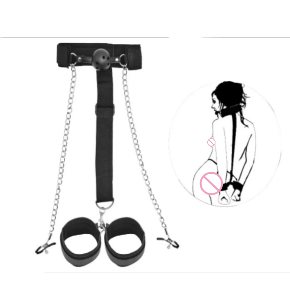 Bdsm Bed Bandages Restraints Handcuffs Open Leg Bdsm Bondage Set Ankle Cuffs Rope Strap Adult Fetish Sex Toys for Woman Couples
