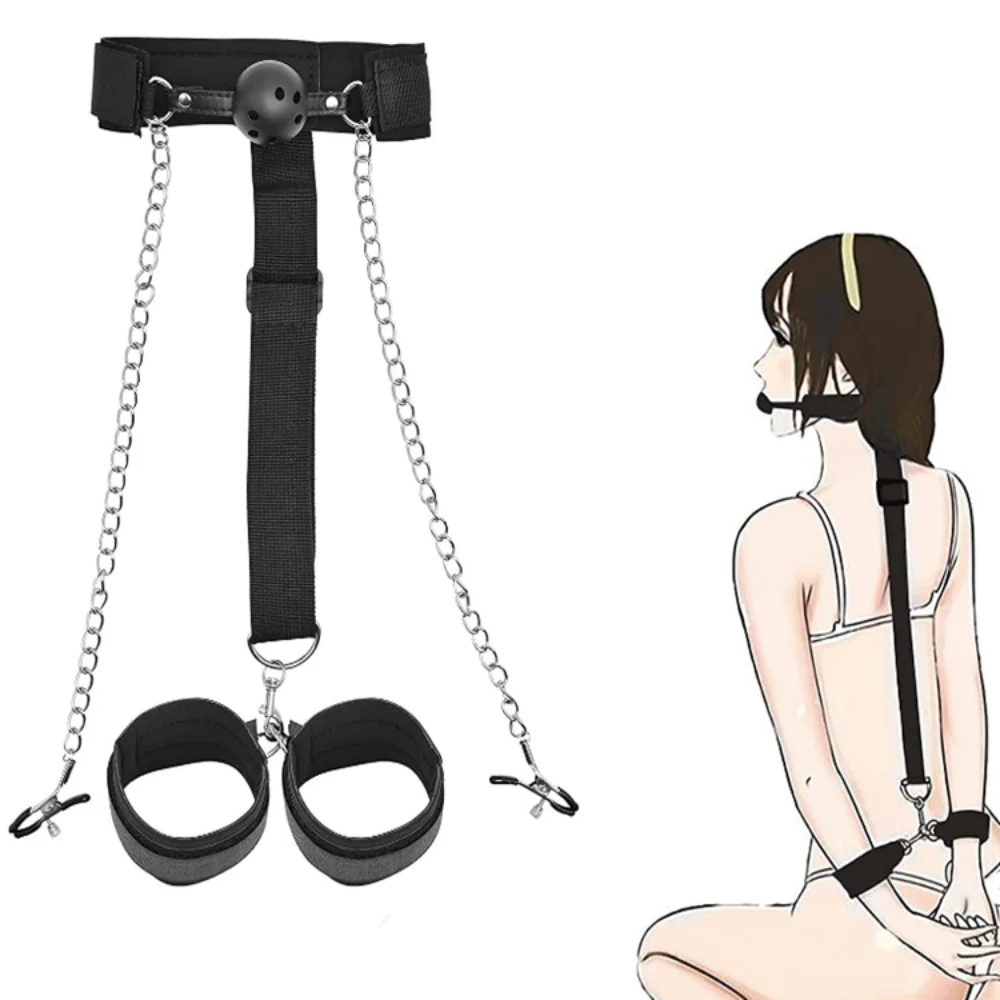 Bdsm Bed Bandages Restraints Handcuffs Open Leg Bdsm Bondage Set Ankle Cuffs Rope Strap Adult Fetish Sex Toys for Woman Couples