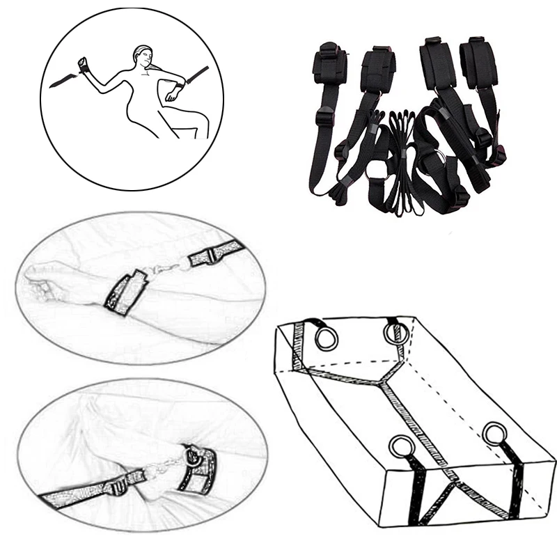 Erotic Bondage Bed Games Adult Sex Products BDSM Sex Bondage Set Women Handcuffs Ankle Cuff Restraints Sex Toys for Couples Anal Erotic Bondage Bed Games Adult Sex Products BDSM Sex Bondage Set Women Handcuffs Ankle Cuff Restraints Sex Toys for Couples Anal