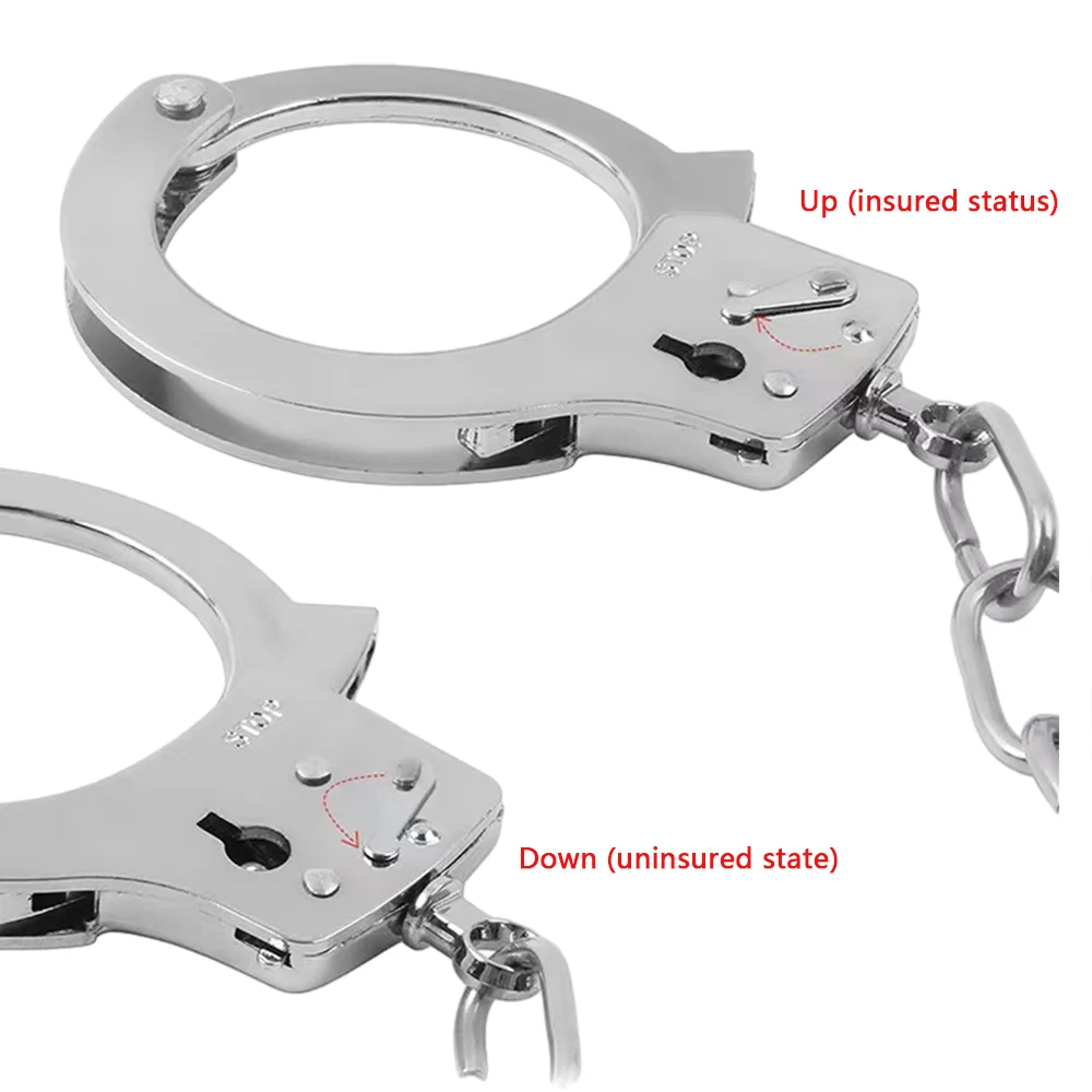 DUTRIEUX Stainless Steel Handcuffs BDSM Bondage Set Adjustable Metal Ankle Cuffs Chain Fetish Restraints Sex Toys For Couples DUTRIEUX Stainless Steel Handcuffs BDSM Bondage Set Adjustable Metal Ankle Cuffs Chain Fetish Restraints Sex Toys For Couples