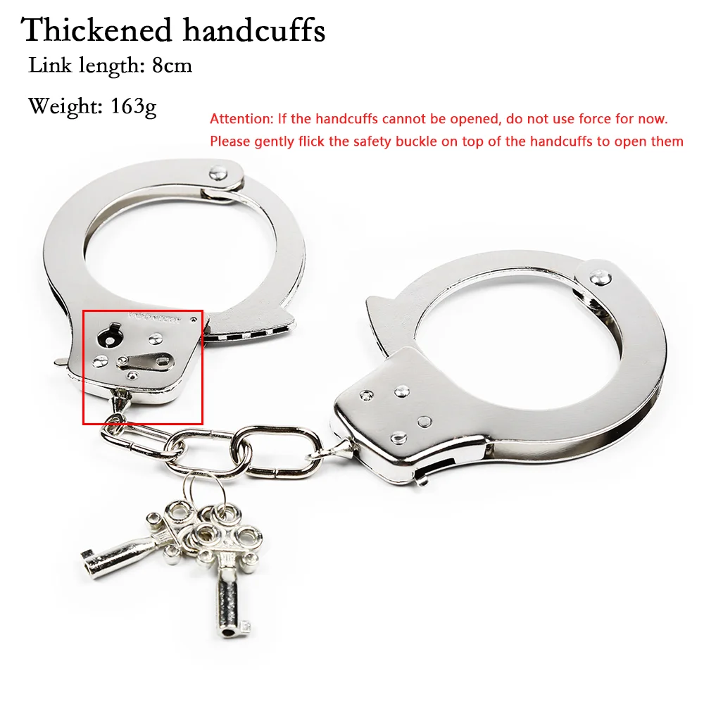 DUTRIEUX Stainless Steel Handcuffs BDSM Bondage Set Adjustable Metal Ankle Cuffs Chain Fetish Restraints Sex Toys For Couples
