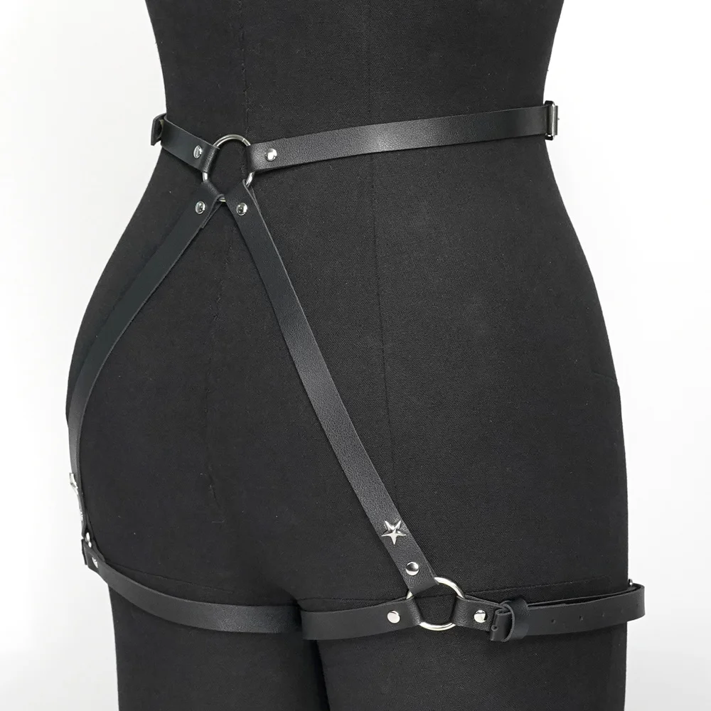 Women Sexy Leg Harness Thigh Garter Belt Leather Lingerie Sex Toys Bdsm Bondage Lingerie Goth Fetish Women Festival Rave Outfit